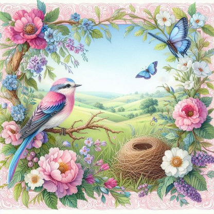 Flowers And Birds - Full Round Drill Diamond Painting 40*40CM