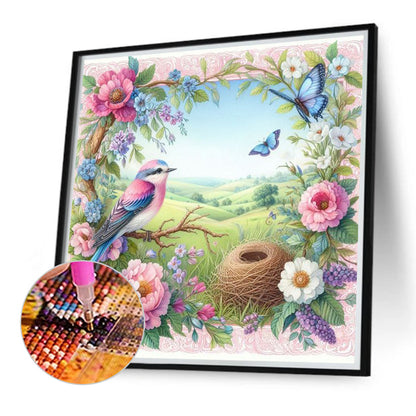 Flowers And Birds - Full Round Drill Diamond Painting 40*40CM