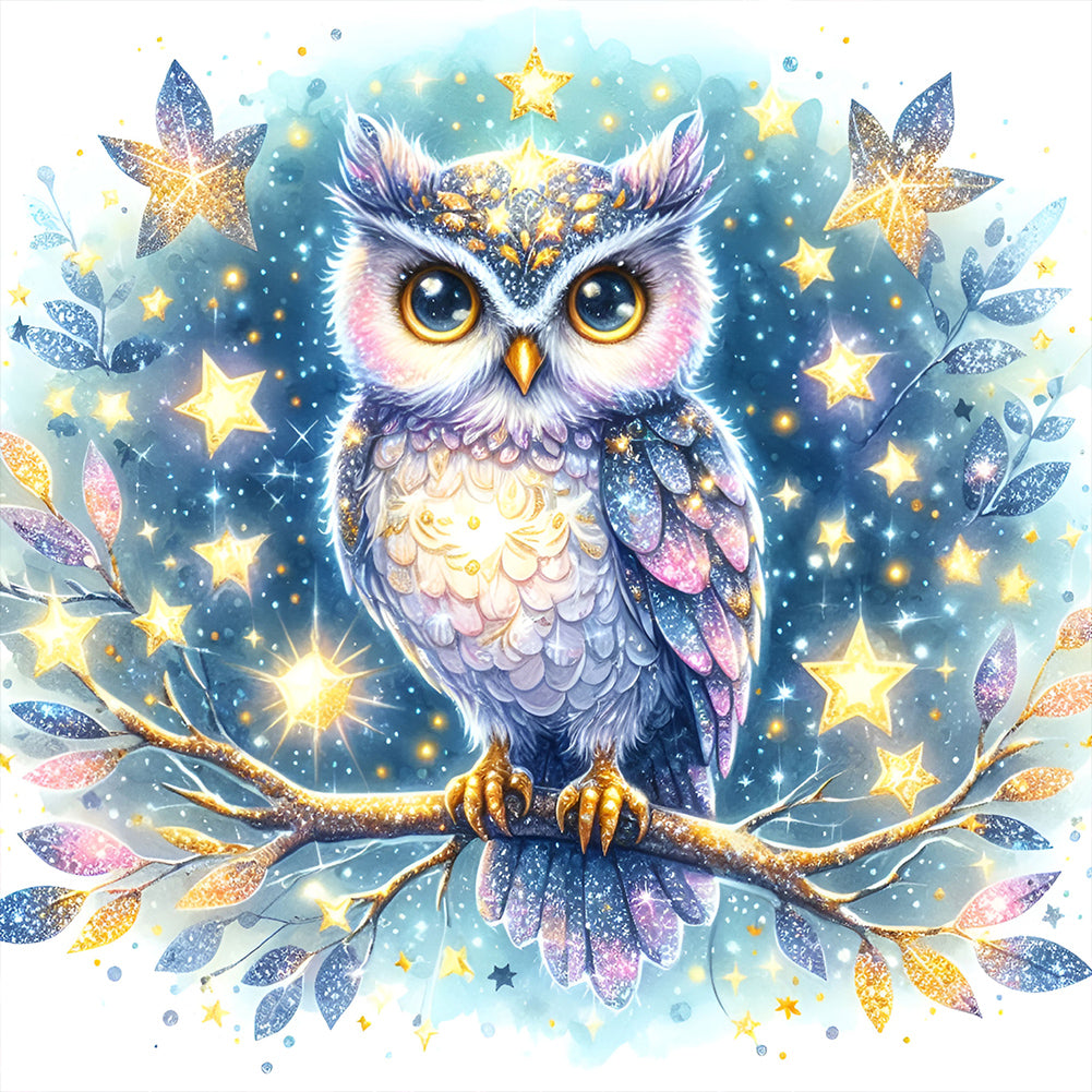 Owl - Full Round Drill Diamond Painting 30*30CM