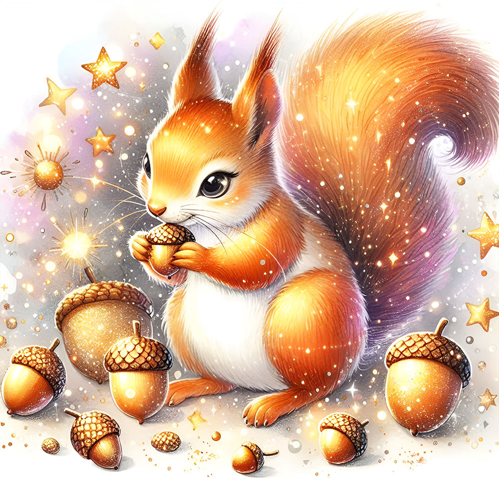 Squirrel - Full Round Drill Diamond Painting 30*30CM