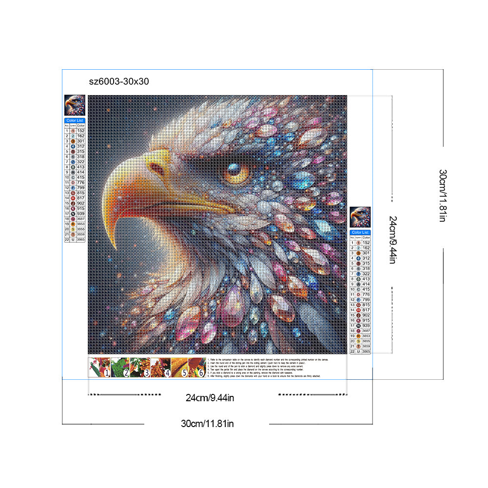 Jewel Eagle - Full Round Drill Diamond Painting 30*30CM