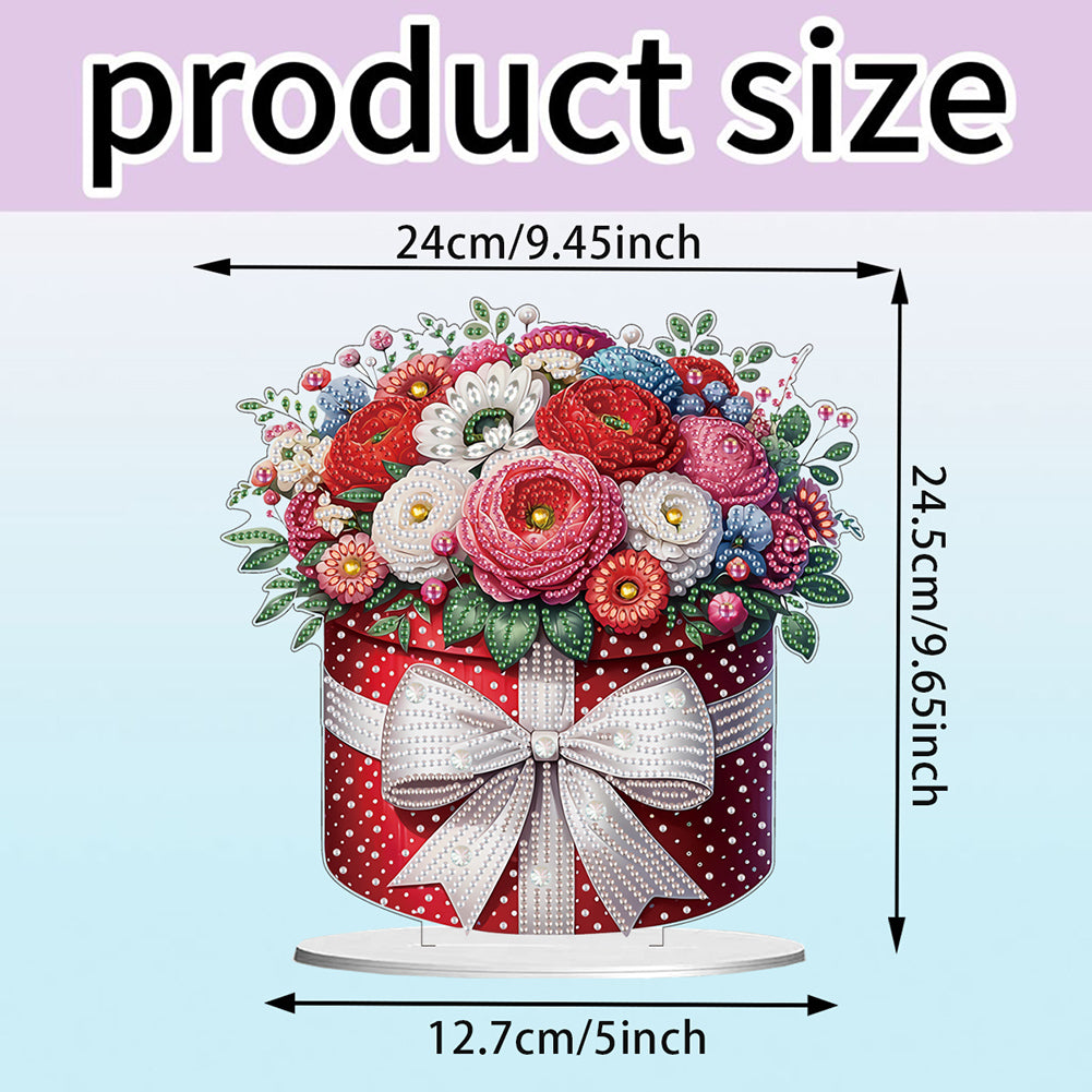 Acrylic Special Shape Bouquet Of Peonies Diamond Painting Tabletop Ornaments