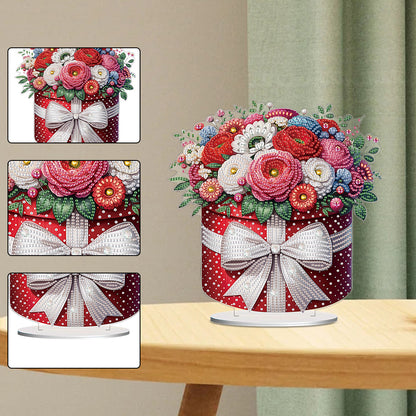 Acrylic Special Shape Bouquet Of Peonies Diamond Painting Tabletop Ornaments