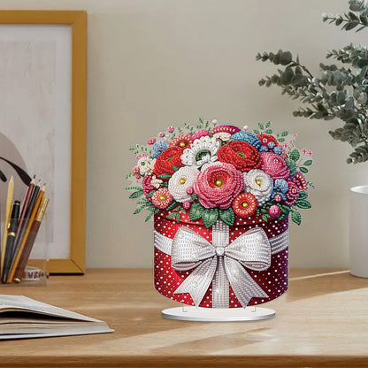 Acrylic Special Shape Bouquet Of Peonies Diamond Painting Tabletop Ornaments