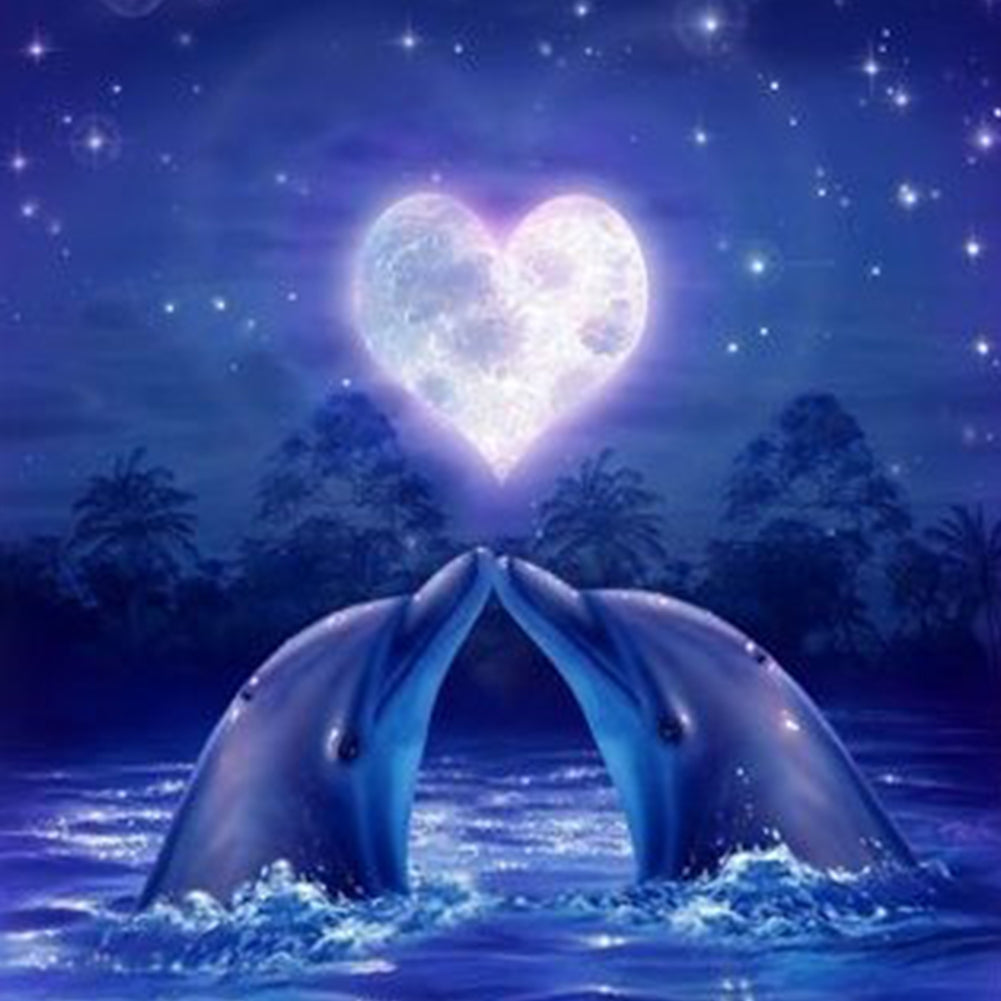 Love Dolphin - Full Round Drill Diamond Painting 40*40CM