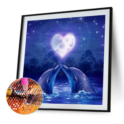 Love Dolphin - Full Round Drill Diamond Painting 40*40CM