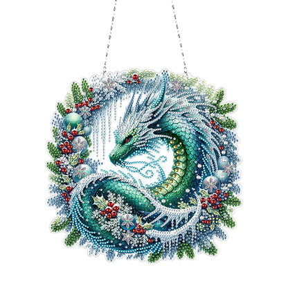 Acrylic Special Shape Dragon Wreath 5D DIY Diamond Painting Dots Pendant