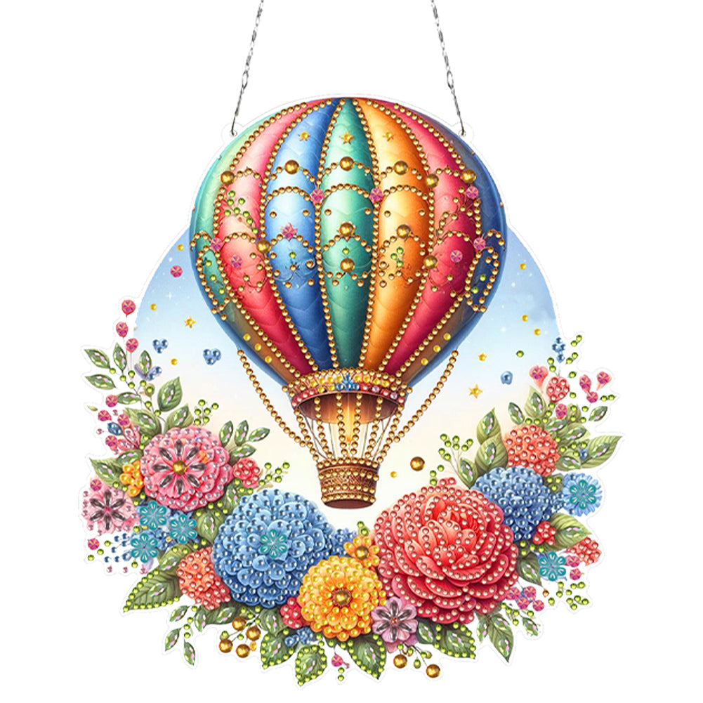 Acrylic Special Shape Hot Air Balloon 5D DIY Diamond Painting Dots Pendant