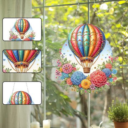 Acrylic Special Shape Hot Air Balloon 5D DIY Diamond Painting Dots Pendant