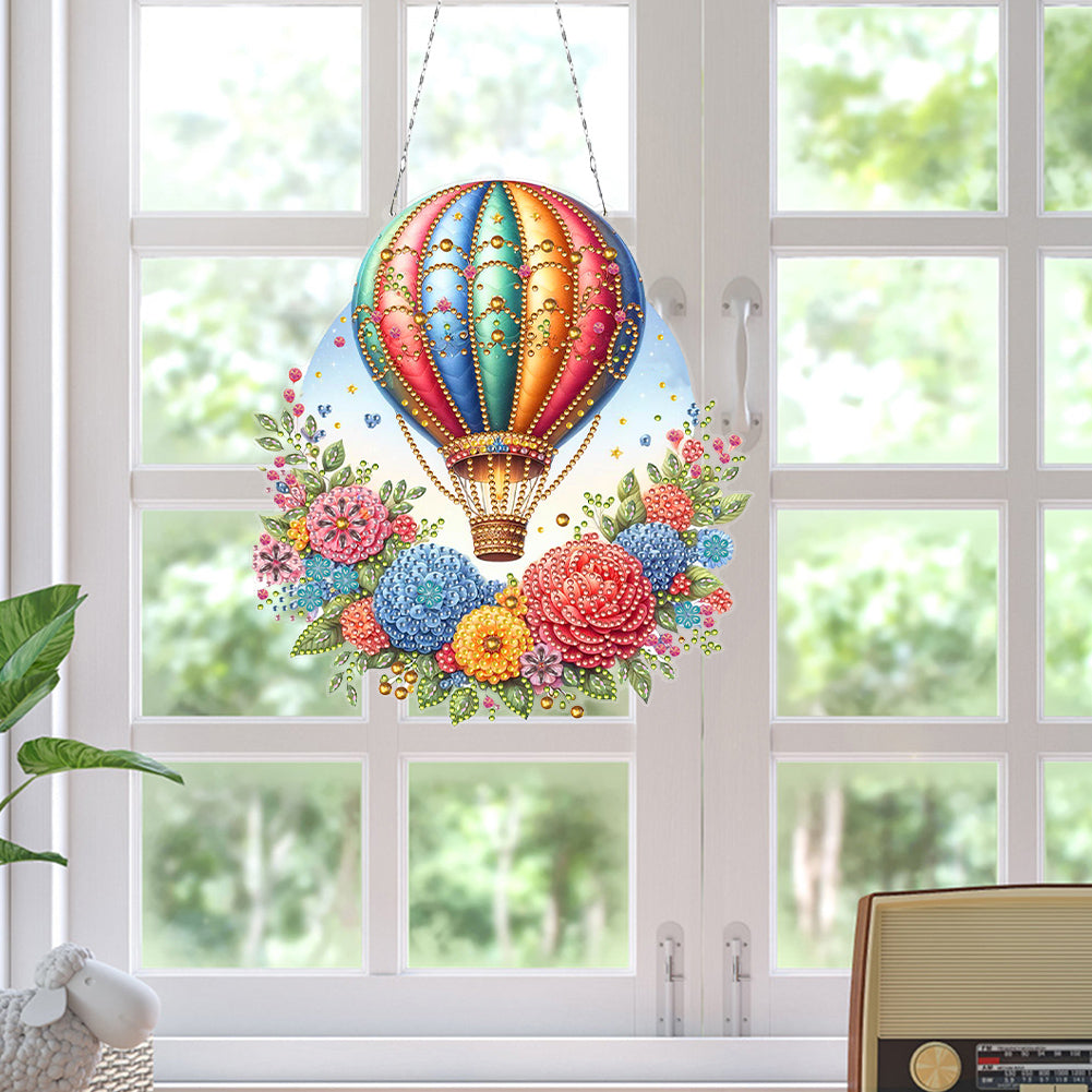 Acrylic Special Shape Hot Air Balloon 5D DIY Diamond Painting Dots Pendant