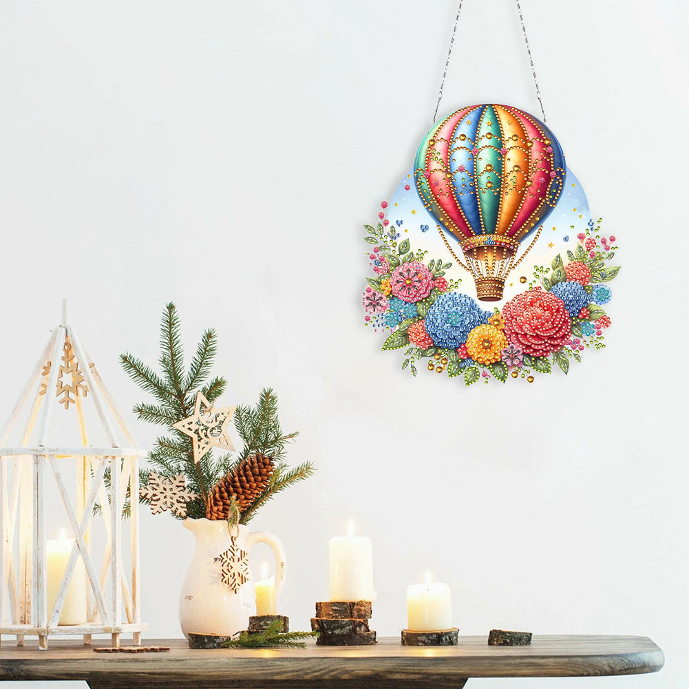 Acrylic Special Shape Hot Air Balloon 5D DIY Diamond Painting Dots Pendant