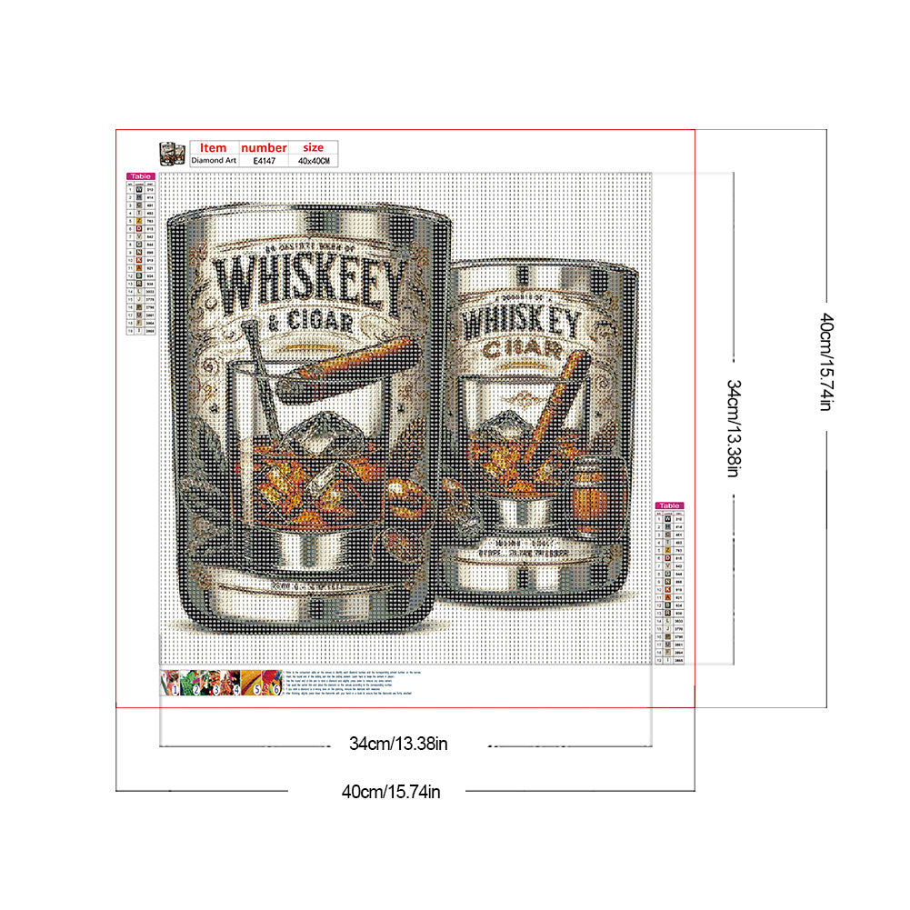 Whiskey Glass - Full Round Drill Diamond Painting 40*40CM