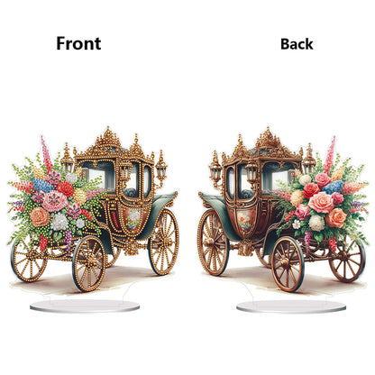 Acrylic Special Shape Flower Carriage Diamond Painting Desktop Ornaments