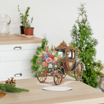 Acrylic Special Shape Flower Carriage Diamond Painting Desktop Ornaments