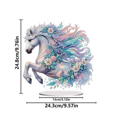 Acrylic Special Shape White Horse Diamond Painting Desktop Ornaments for Decor