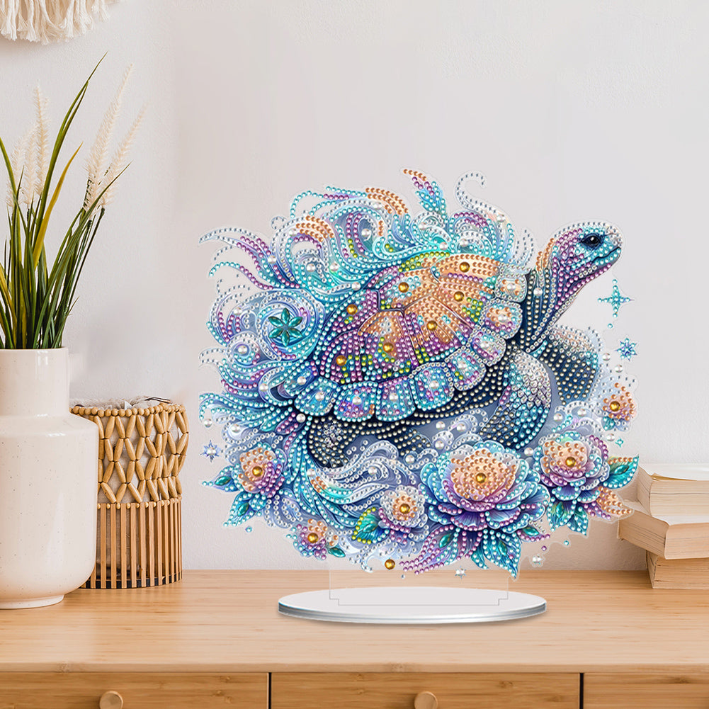 Acrylic Special Shape Turtle Diamond Painting Desktop Ornaments for Beginners