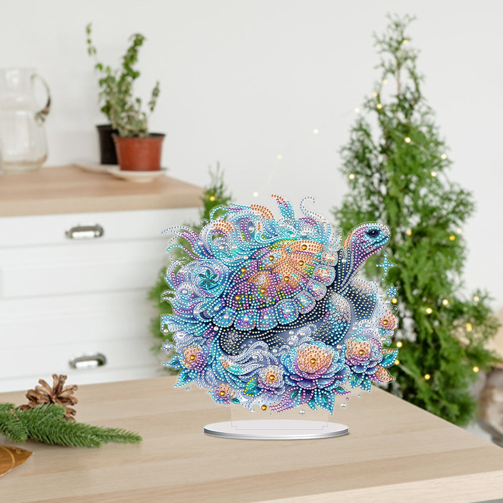 Acrylic Special Shape Turtle Diamond Painting Desktop Ornaments for Beginners