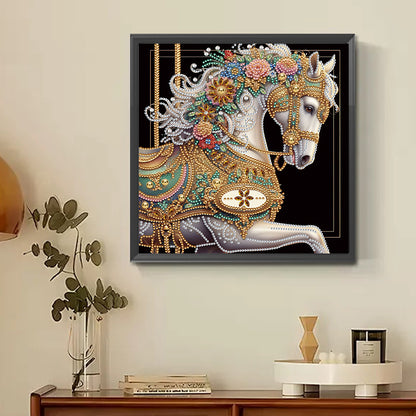 Metal Unicorn - Partial Special-Shaped Drill Diamond Painting 30*30CM