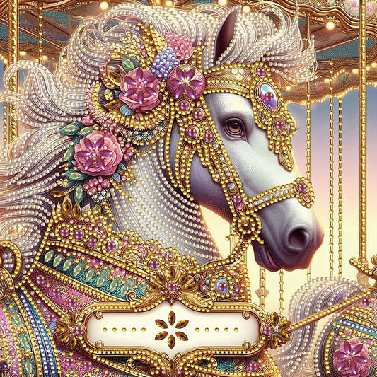 Metal Unicorn - Partial Special-Shaped Drill Diamond Painting 30*30CM