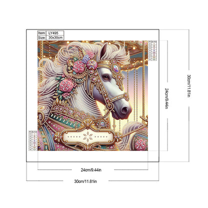 Metal Unicorn - Partial Special-Shaped Drill Diamond Painting 30*30CM