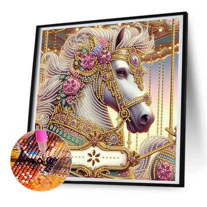 Metal Unicorn - Partial Special-Shaped Drill Diamond Painting 30*30CM