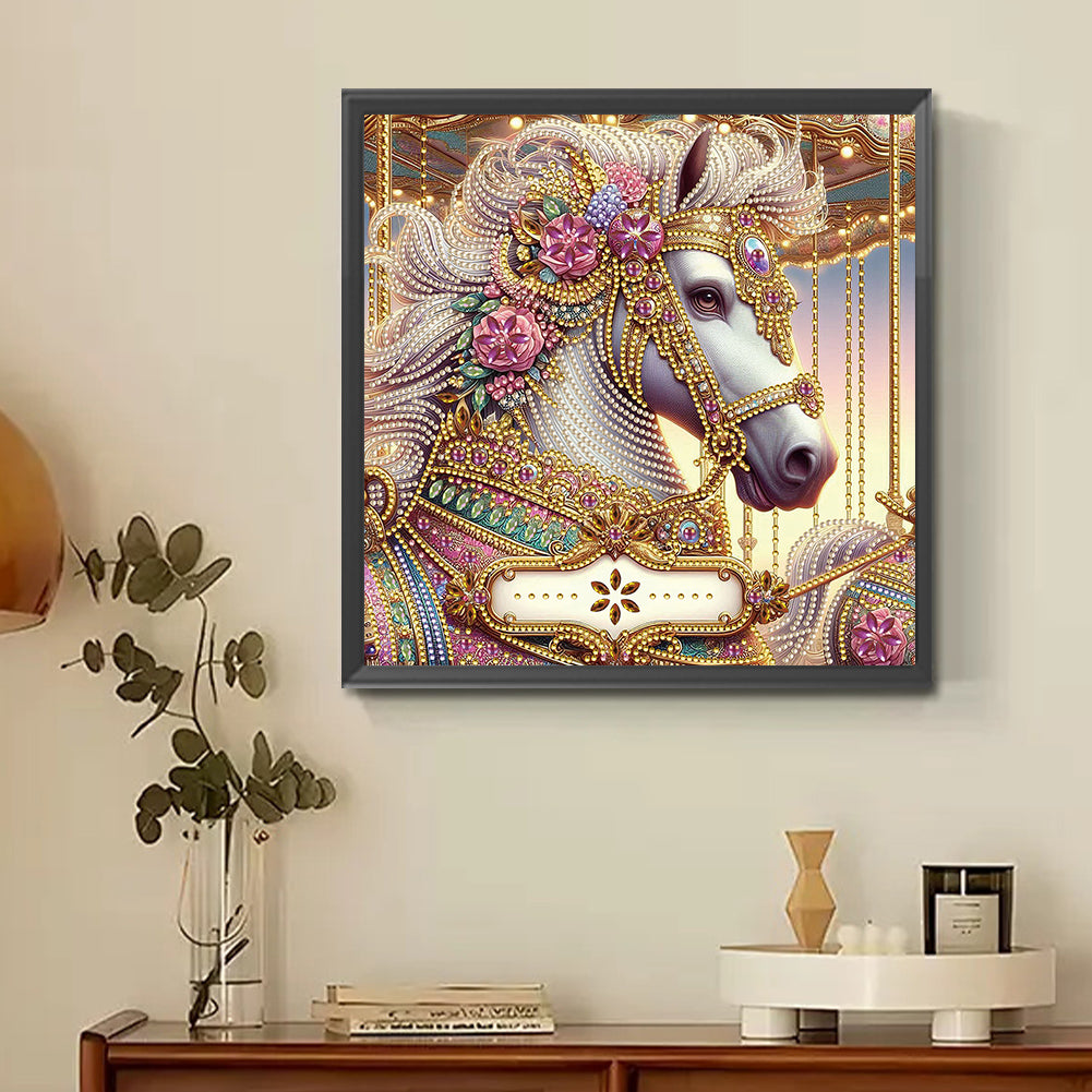 Metal Unicorn - Partial Special-Shaped Drill Diamond Painting 30*30CM