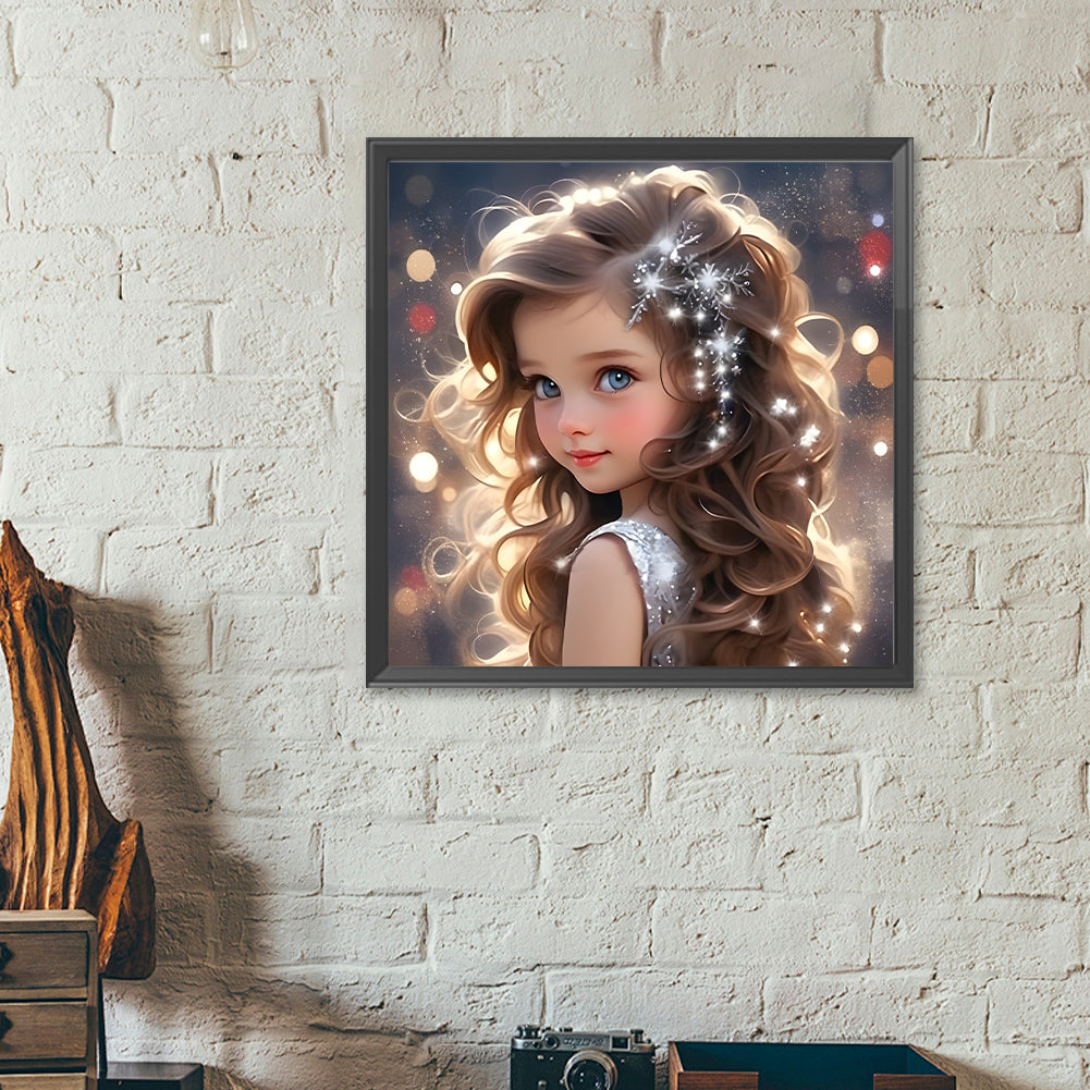 Big Eyes Girl - Full Round Drill Diamond Painting 40*40CM