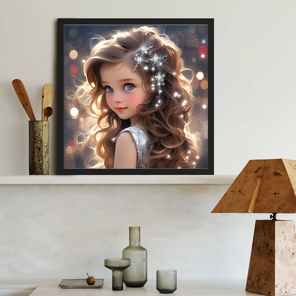 Big Eyes Girl - Full Round Drill Diamond Painting 40*40CM