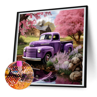 Village Classic Car Scenery - Full Round Drill Diamond Painting 30*30CM