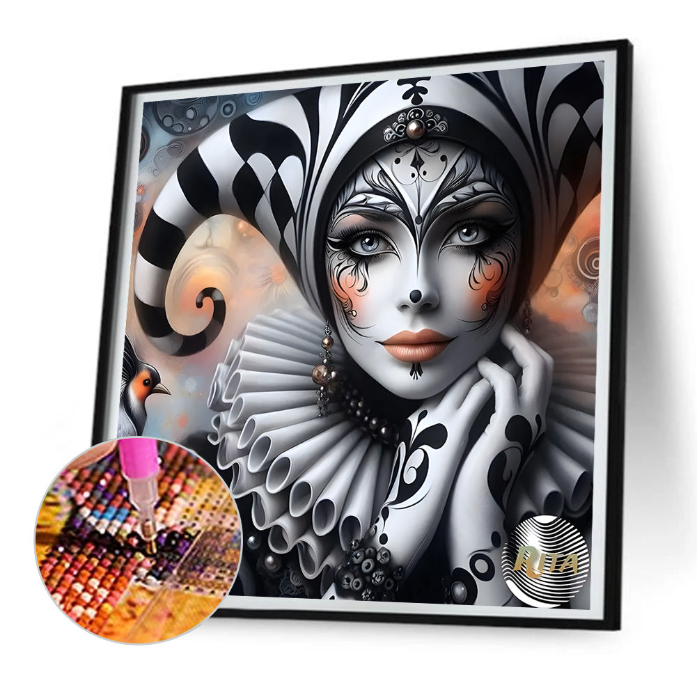 Clown Girl - Full Round Drill Diamond Painting 30*30CM