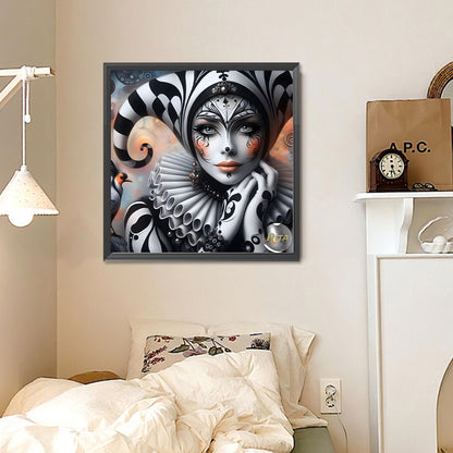 Clown Girl - Full Round Drill Diamond Painting 30*30CM