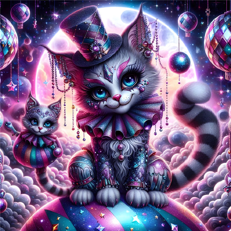 Dark Planet Cats - Full Round Drill Diamond Painting 30*30CM