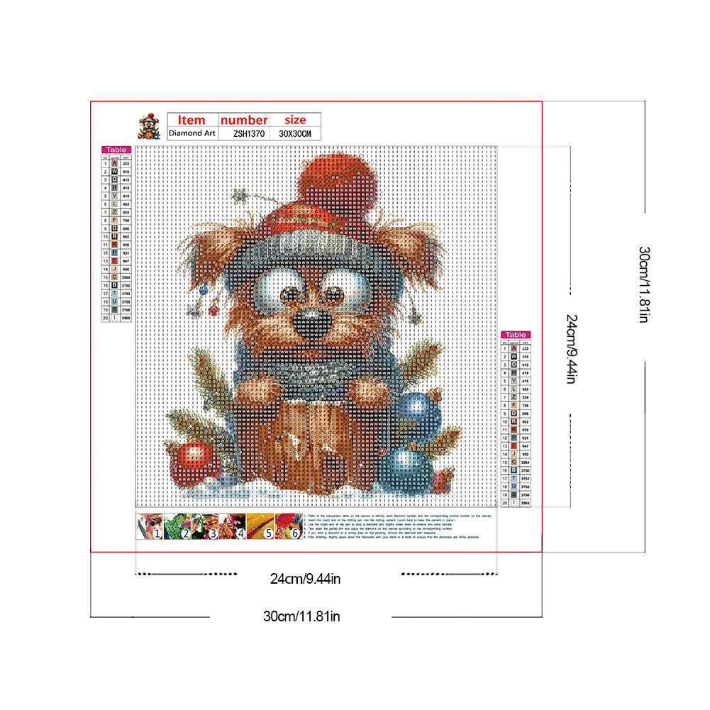 Christmas Puppy - Full Round Drill Diamond Painting 30*30CM