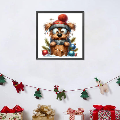 Christmas Puppy - Full Round Drill Diamond Painting 30*30CM