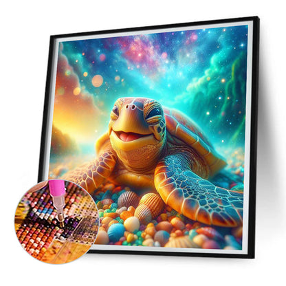 Sea Turtle On The Beach - Full Round Drill Diamond Painting 30*30CM