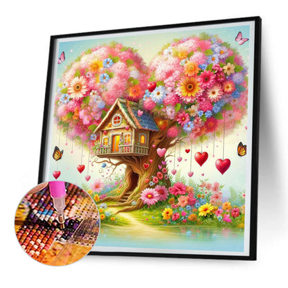 Love Tree House - Full Round Drill Diamond Painting 30*30CM