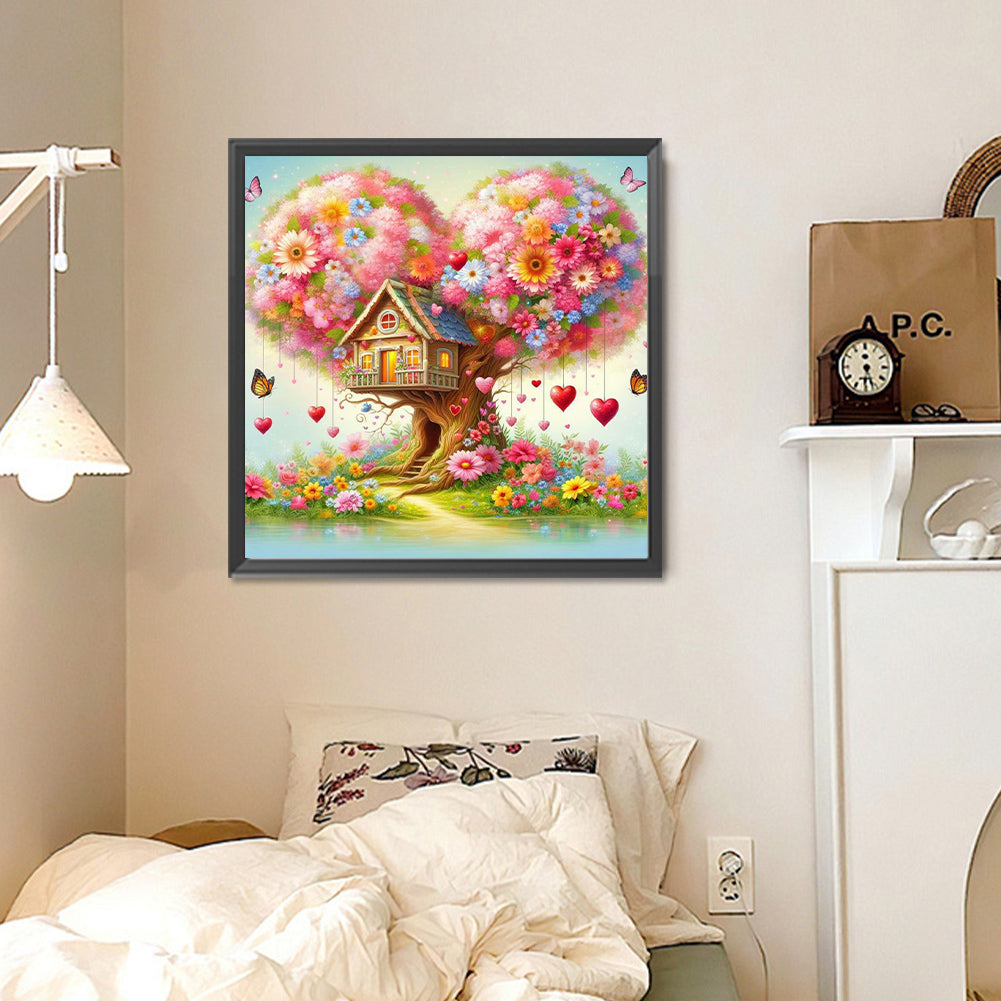 Love Tree House - Full Round Drill Diamond Painting 30*30CM