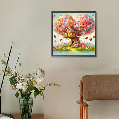 Love Tree House - Full Round Drill Diamond Painting 30*30CM