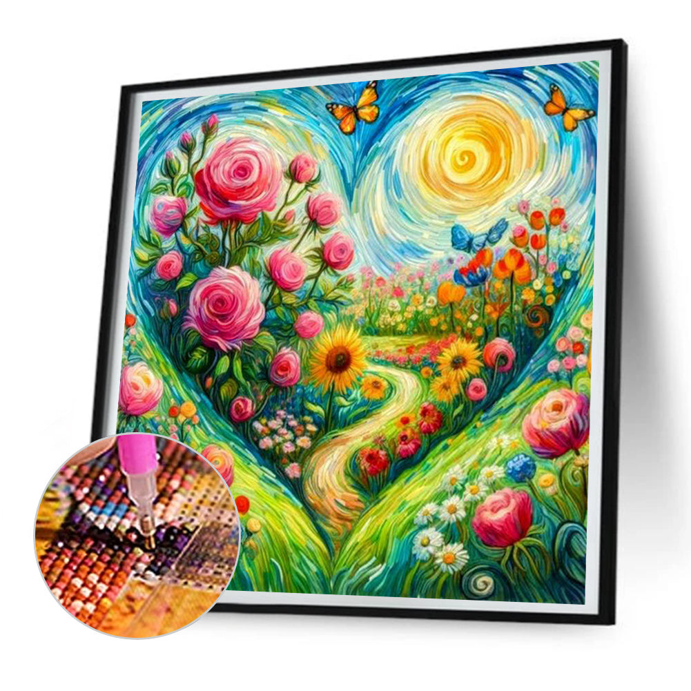 Flowers And Landscapes - Full Round Drill Diamond Painting 30*30CM