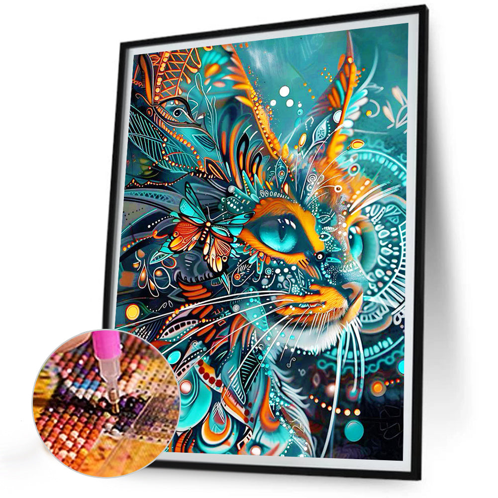 Mysterious Style Kitten - Full Round Drill Diamond Painting 30*40CM