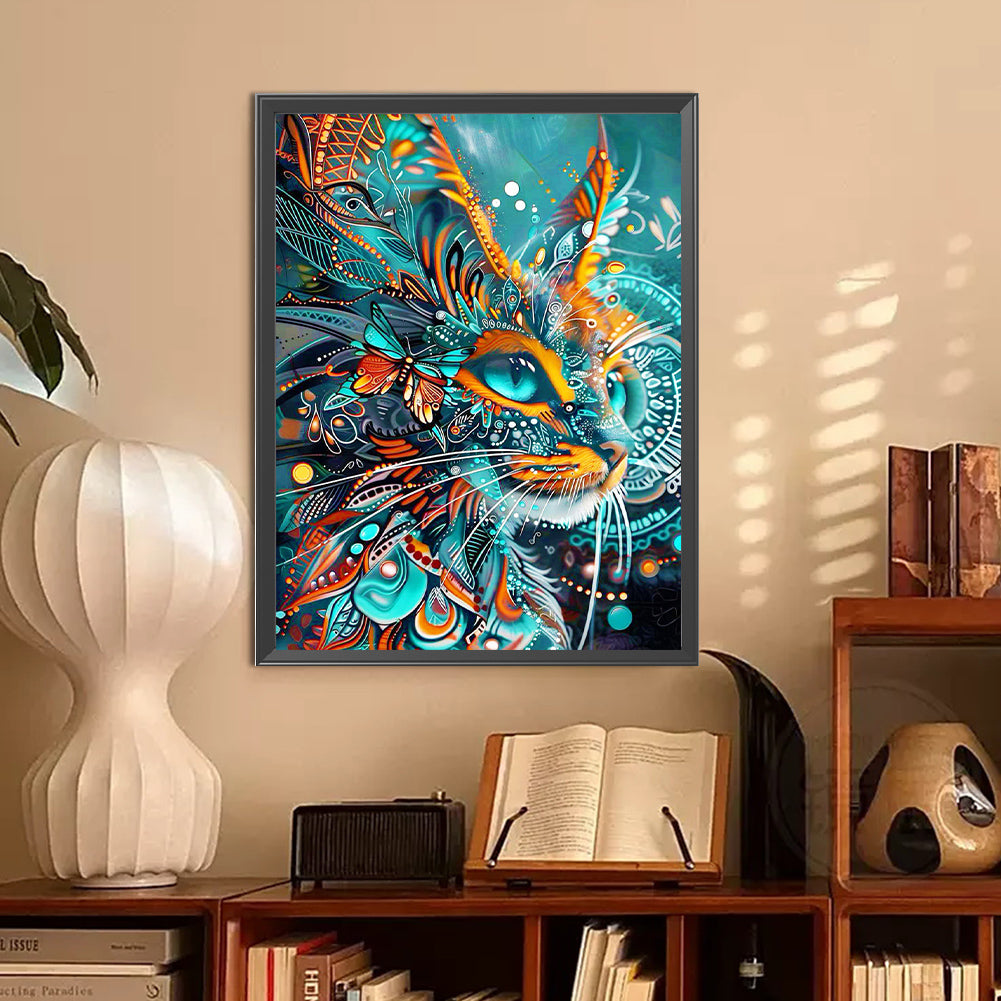 Mysterious Style Kitten - Full Round Drill Diamond Painting 30*40CM