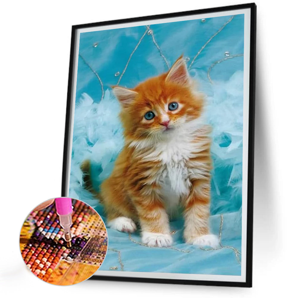 Kitten - Full Round Drill Diamond Painting 30*40CM