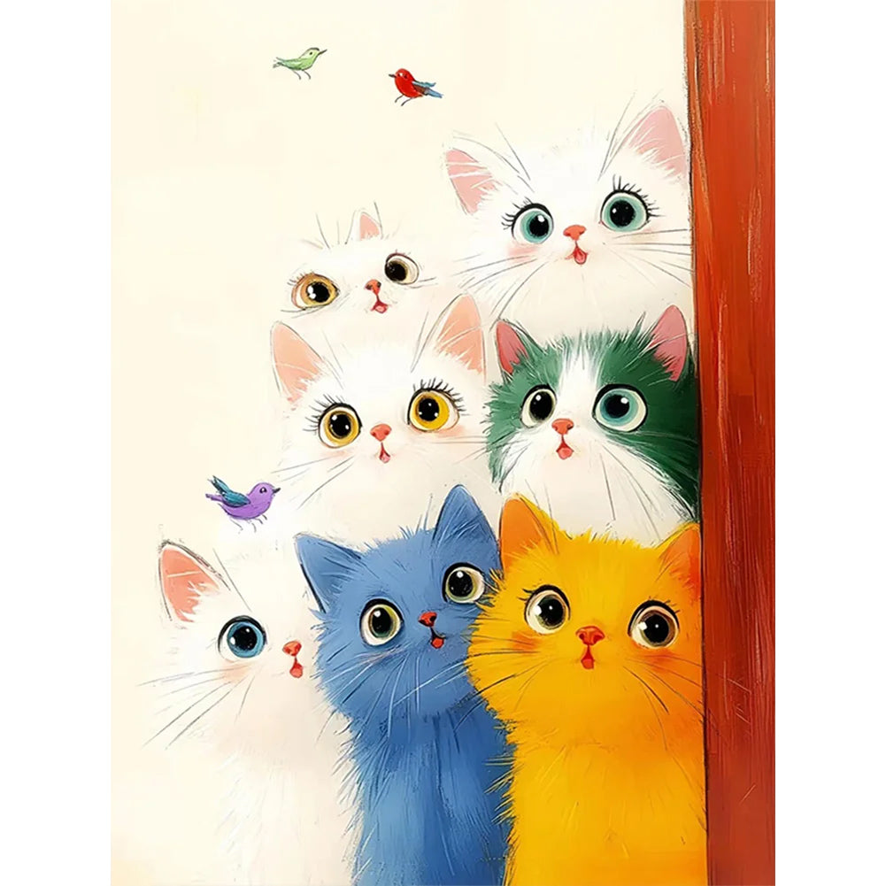 Kitten - Full Round Drill Diamond Painting 30*40CM