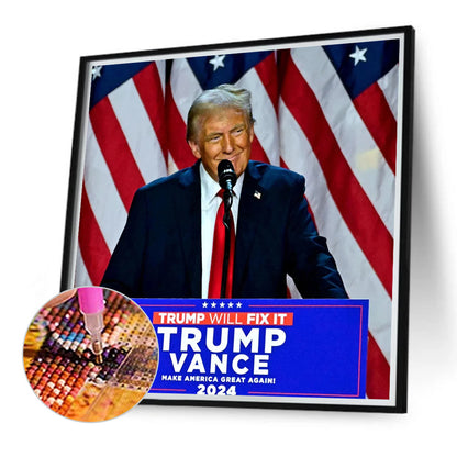 Trump - Full Round Drill Diamond Painting 40*40CM