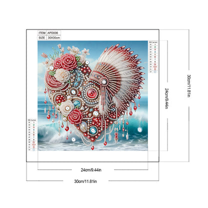 Rose Indian Heart Headdress - Partial Special-Shaped Drill Diamond Painting 30*30CM