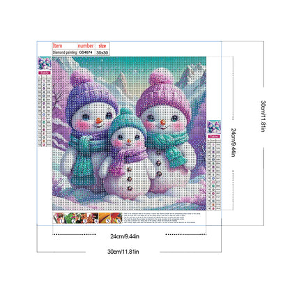 Snowman - Full Round Drill Diamond Painting 30*30CM