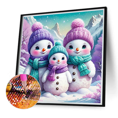 Snowman - Full Round Drill Diamond Painting 30*30CM