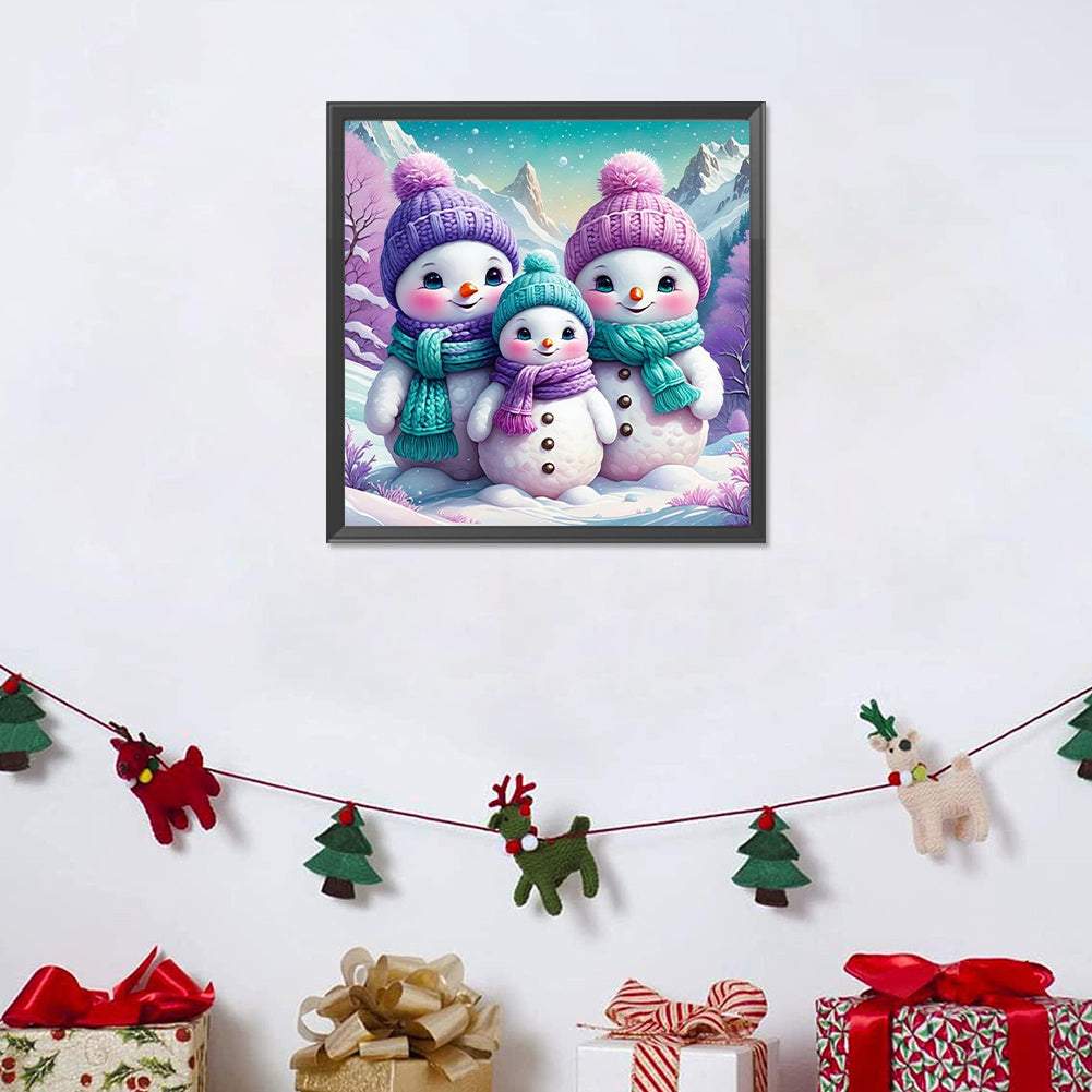 Snowman - Full Round Drill Diamond Painting 30*30CM