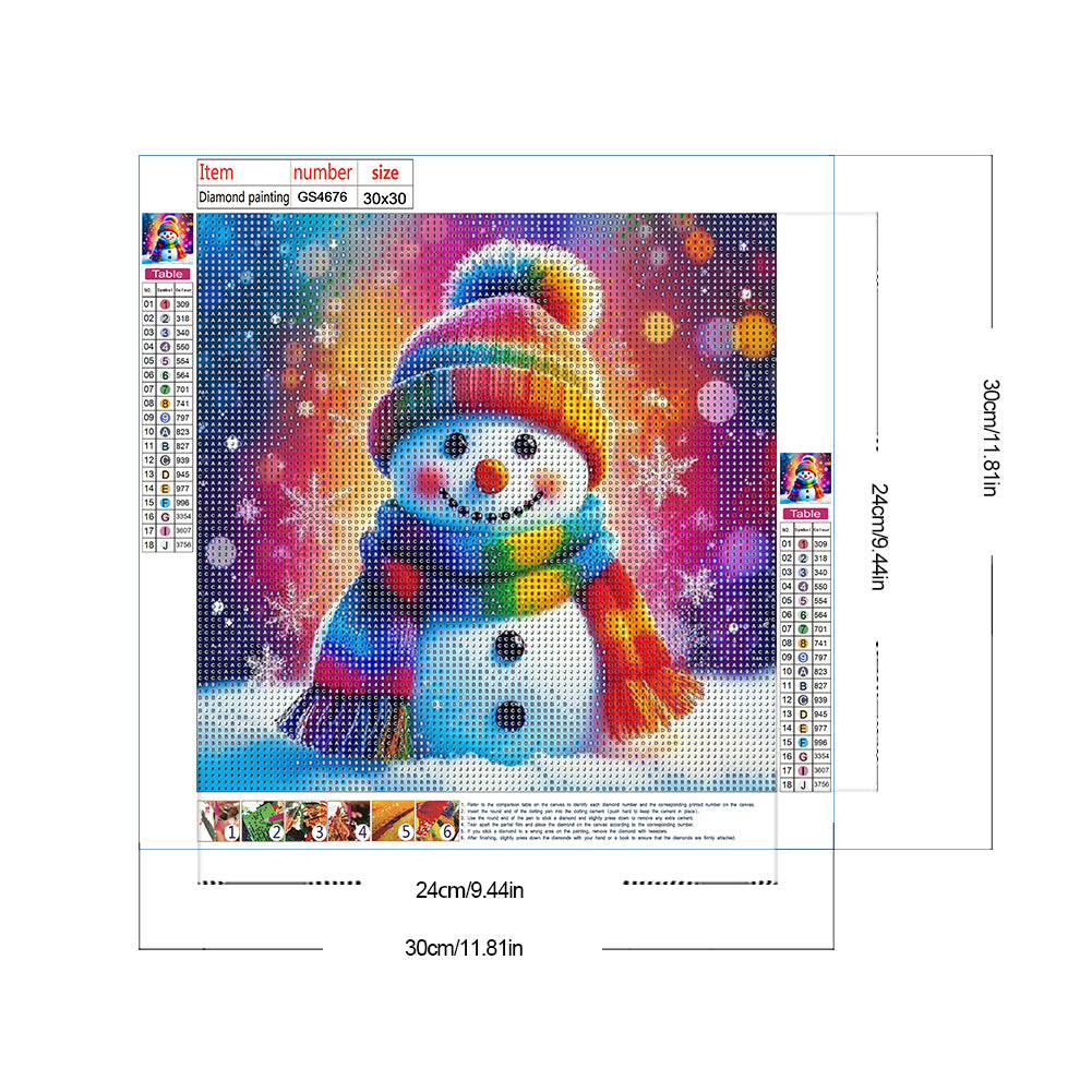 Snowman - Full Round Drill Diamond Painting 30*30CM