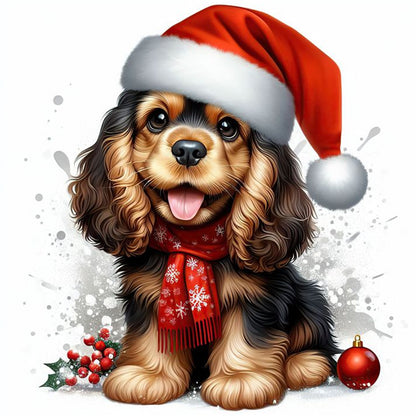 Christmas Puppy - Full Round Drill Diamond Painting 30*30CM